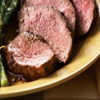 Beef Filet Mignon and Mushrooms and Asparagus image