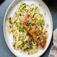 Salmon Piccata with Herbed Pasta_image