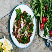 Grilled Squid with Chile Dressing And Radishes Recipe image