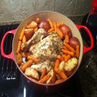Roasted Whole Chicken and Vegetables - Dutch Oven Recipe - (4.1/5) image