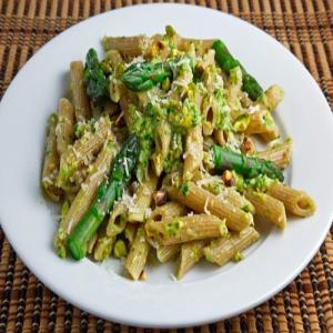 Pistachio Asparagus Pesto on Penne Recipe_image