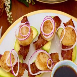 Maple Bacon, Scallop, and Apple Stacks image