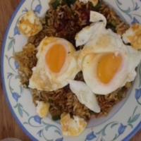 Poached egg with spicy rice_image