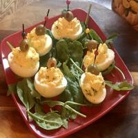 Dirty Martini Deviled Eggs image