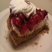 Cherry Cheesecake With A Graham Cracker Crust_image