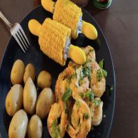 Cilantro Lime Shrimp With Boiled Potatoes And Corn On The Cob Recipe by Tasty image