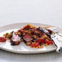 Rib-Eye Steak with Warm Tomato Corn Salad image