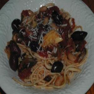 Pasta With Beans, Artichokes, and Olives image