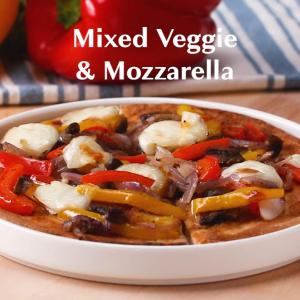 Mixed Veggie And Mozzarella Flatbread Recipe by Tasty image