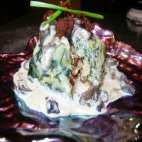 Mediterranean Stuffed Potato Dumplings With Mushroom Cream Sauce_image