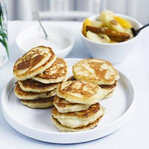Ricotta pancakes with winter fruit compote & vanilla yogurt_image