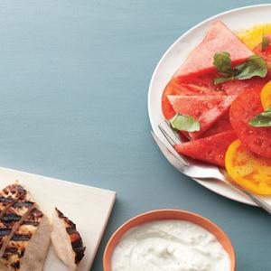 Yogurt-Marinated Chicken with Watermelon Salad image