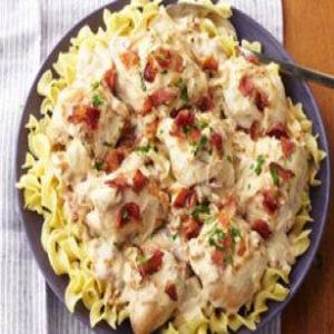 Slow-Cooker Smothered Chicken with Bacon & Onions_image