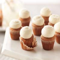 Bite-Size Carrot Cake Cupcakes with PHILADELPHIA Cream Cheese Frosting image