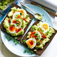 Egg & avocado open sandwich image