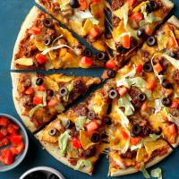 Refried Bean-Taco Pizza image