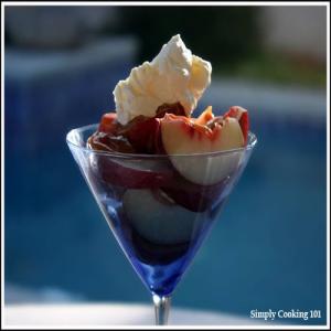 poached nectarines with sugar whipped cream Recipe_image