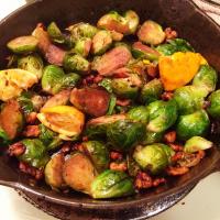 Browned Brussels Sprouts with Orange and Walnuts image