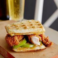 Crispy Chicken and Scallion Waffle Sandwich image