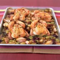 Roasted Cornish Hen and Grapes Recipe image
