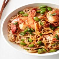 Asian Noodles with Shrimp and Edamame image
