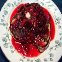 Honey & Buttermilk Buckwheat Pancakes W/cherry Rhubarb Sauce_image
