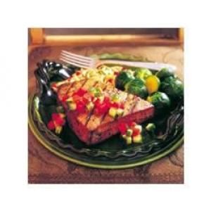 Grilled Tuna with Fresh Tomato, Cucumber and Dill Relish_image