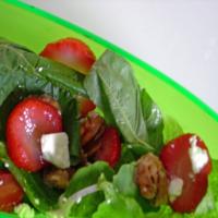 Spinach Salad With Strawberries and Caramelized Pecans image