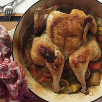 Braise-Roasted Chicken with Lemon and Carrots image
