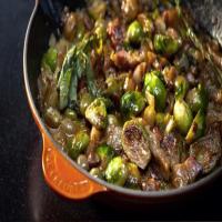 Brussels Sprouts with Bacon, Chestnuts, and Cream image