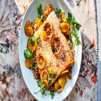 Slow-Roasted Salmon Salad with Barley and Golden Beets image