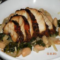 Balsamic Chicken With White Beans and Wilted Spinach-Rachael Ray image