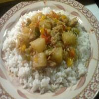 Chicken, Peppers & Pineapple over Rice_image
