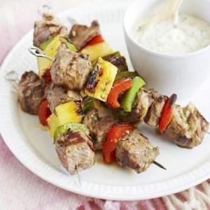 Fruity lamb kebabs with chilli mayo image