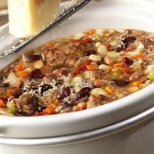 Hearty Mixed Bean Stew with Sausage_image