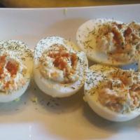 Salmon Deviled Eggs with Homemade Mayonnaise image
