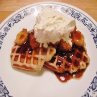 Bananas Foster Waffles W/Ginger Whipped Cream_image