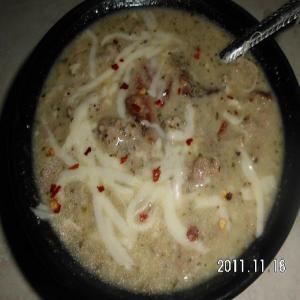 Creamy Roasted Tomatillo Soup w/turkey and bacon_image
