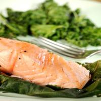 Salmon Wrapped in Fig Leaves image