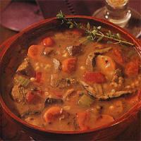 Beef Barley Soup with Wild Mushrooms and Parsnips image