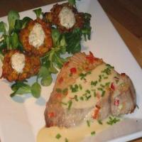 Ginger Tuna With a Wasabi Drizzle and Kumara Ginger Fritters image