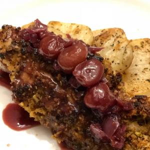 Pistachio Crusted Chicken Breasts with Sun-Dried Cherry and Orange Sauce_image