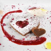 Chocolate-Beet Cakes with Candied Beets and Rose Petals image