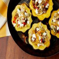 Roasted Acorn Squash with Mushrooms, Peppers & Goat Cheese Recipe - (4.3/5)_image