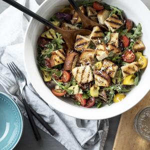 Charred Vegetable Panzanella with Olive Oil Bread image