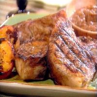 Grilled Giant Pork Chops with Sweet Peach Barbecue Sauce_image