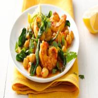 Gluten-Free Harissa Skillet Shrimp with Spinach and Chickpeas image