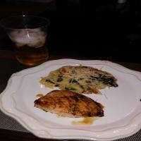 Romano's Macaroni Grill Teriyaki Salmon With Spinach Orzo_image