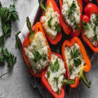 Vegetarian Rice and Cheddar Stuffed Peppers_image
