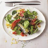 Spinach Salad with Sardines and Crispy Prosciutto image